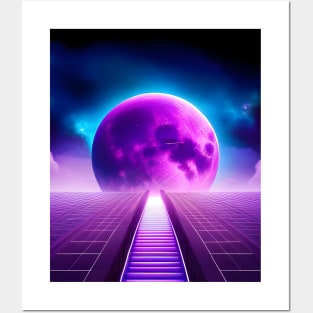 purple moon Posters and Art